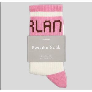 $30 Everlane The Ribbed Sweater Sock Tan & Pink, Large